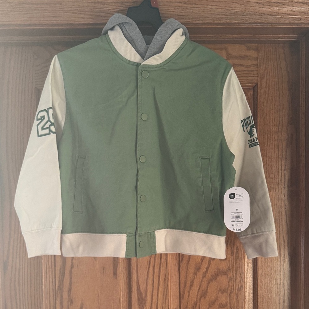 Green and Cream Bomber Jacket